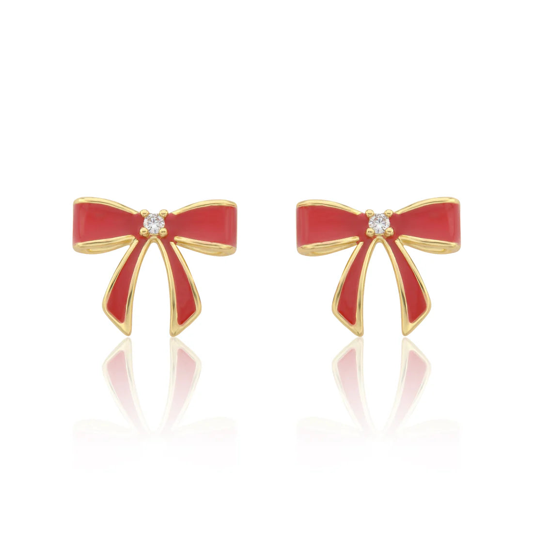 Enamel Bow Stud Earring