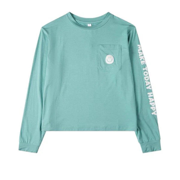 Pre Order! Memoi Make Today Happy Smiley Long Sleeve T-Shirt