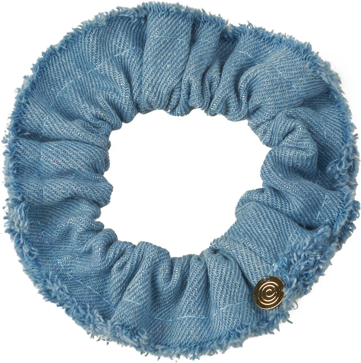 Cherie Denim Fringe Scrunchy