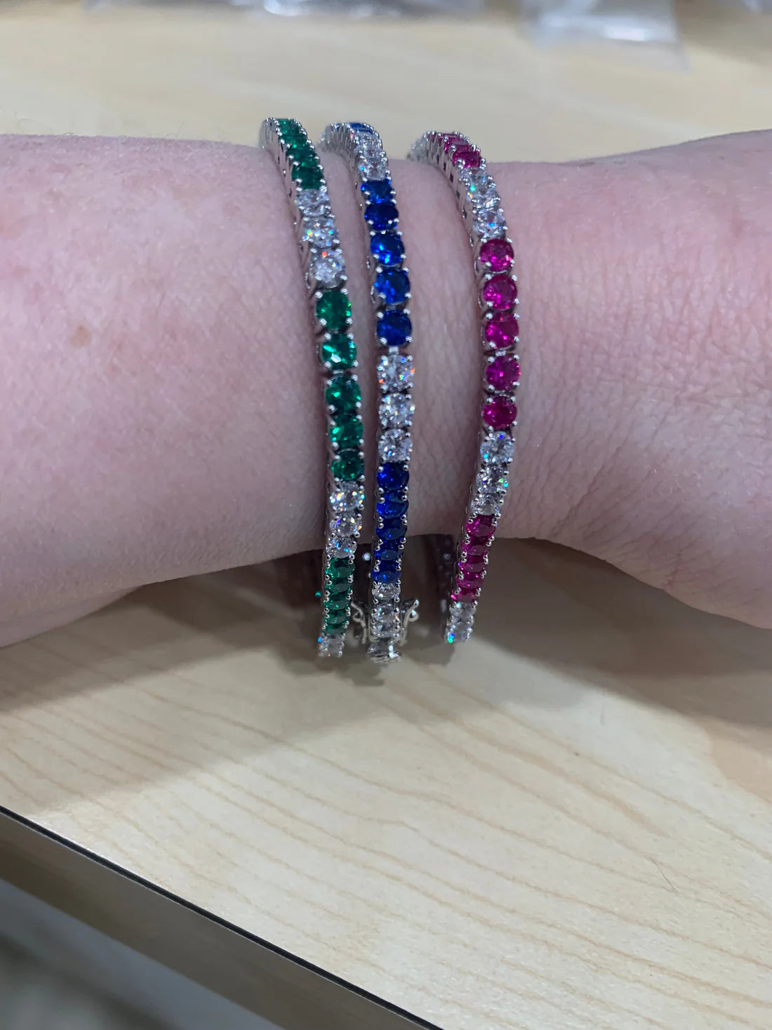 Rhodium Plated Cz Tennis Bracelet