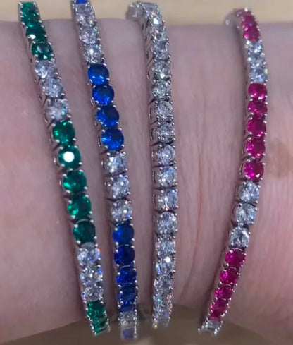 Rhodium Plated Cz Tennis Bracelet