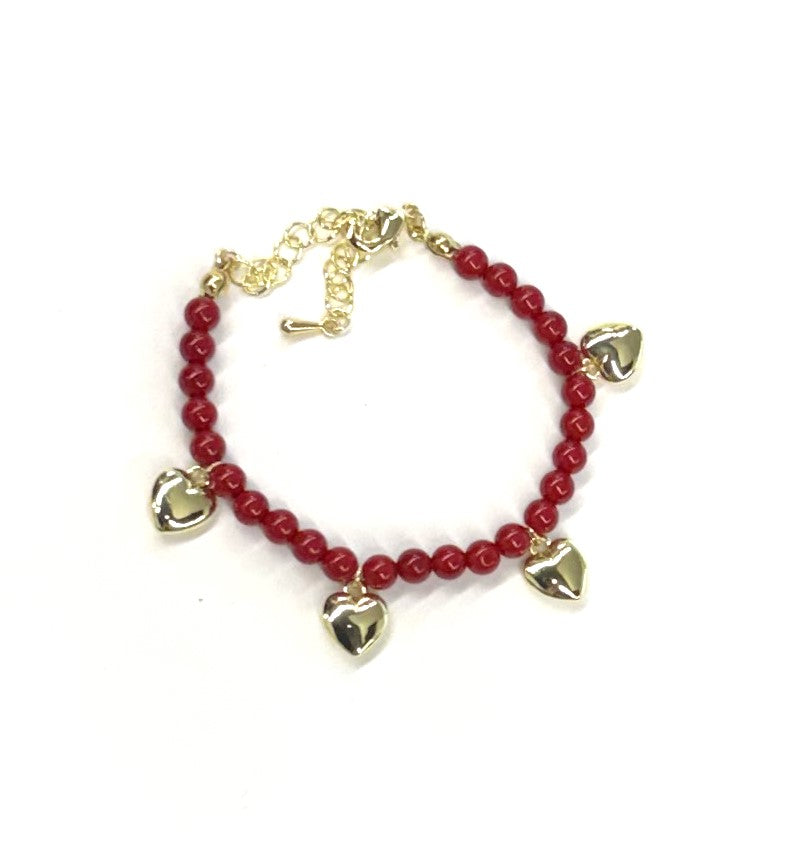 Bead Heart Dangle Bracelet