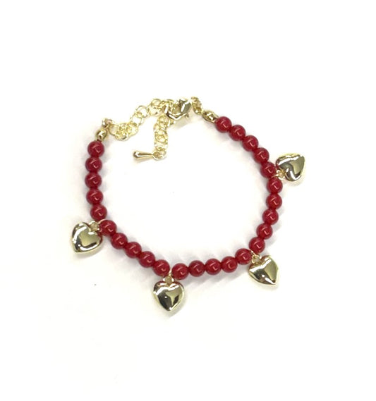 Bead Heart Dangle Bracelet