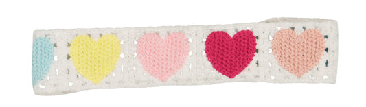 Dacee Chambray Crochet Hearts Junior Headwrap