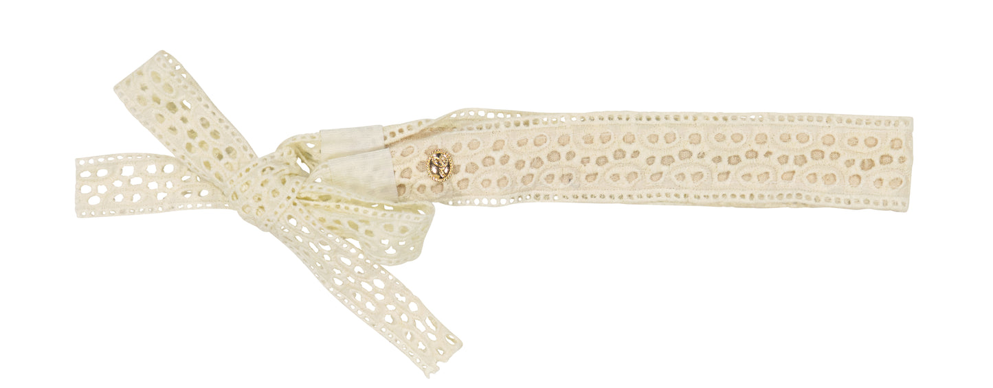 Dacee Navy Eyelet Junior Headwrap 1"