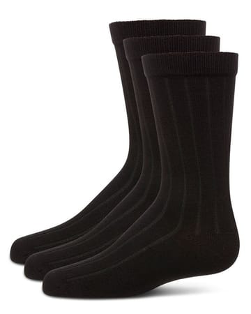 MeMoi Boy's 3 Pair Pack Basic Cotton Blend Ribbed Crew Socks mk-10950