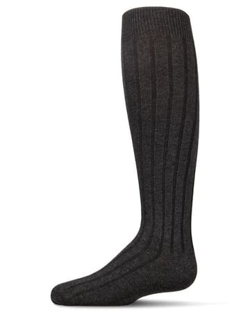 Girls Wide Ribbed Cotton Blend Uniform Knee Socks mk-5076