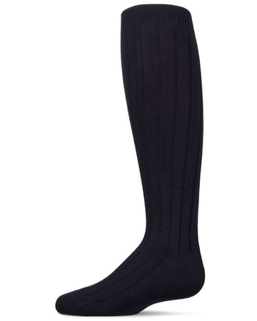 Girls Wide Ribbed Cotton Blend Uniform Knee Socks mk-5076