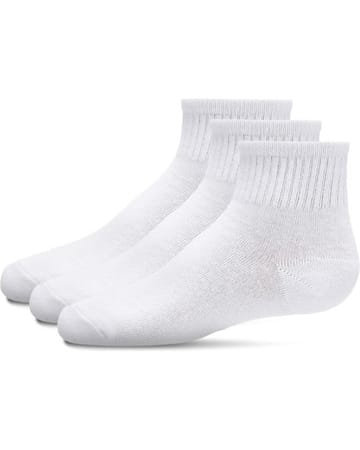 Memoi 3 Pair Pack Ribbed Mid Cut Sock Mk-563