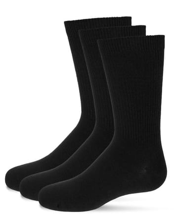 MeMoi Boys' 3 Pair Pack Thin Ribbed Cotton Blend Crew Socks mk-565
