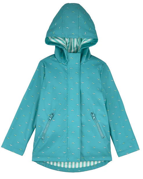 Pre Order! Memoi Boys "On The Move" Lined Raincoat with Attached Self-Storage Pouch