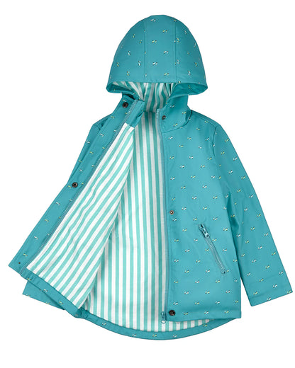 Pre Order! Memoi Boys "On The Move" Lined Raincoat with Attached Self-Storage Pouch