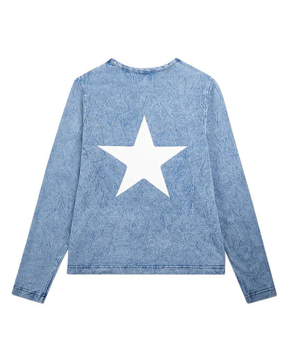Pre Order! Memoi Back Star Long Sleeve T-Shirt