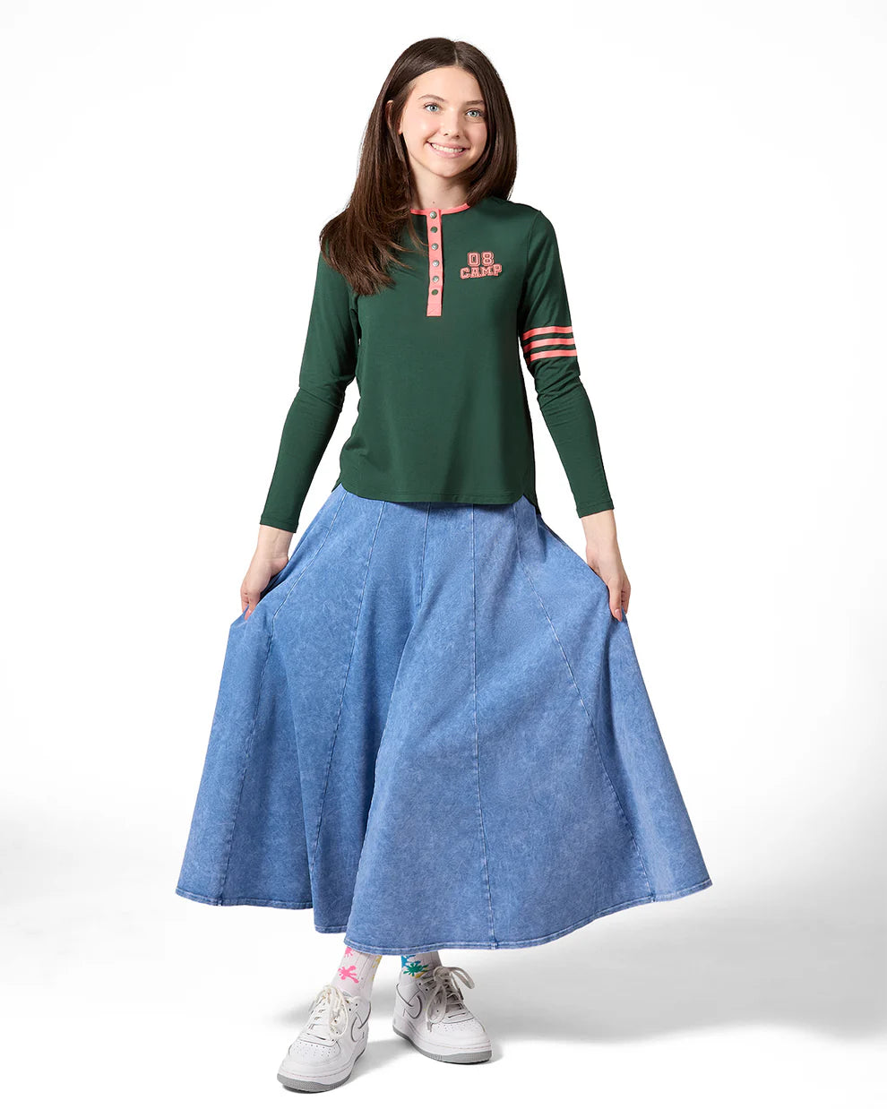 Pre Order! Girls Snap Front Long Sleeve T-Shirt