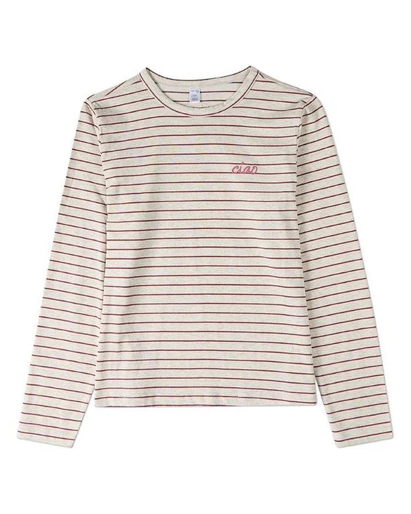 Pre Order! Memoi Ciao Striped Long Sleeve T-Shirt