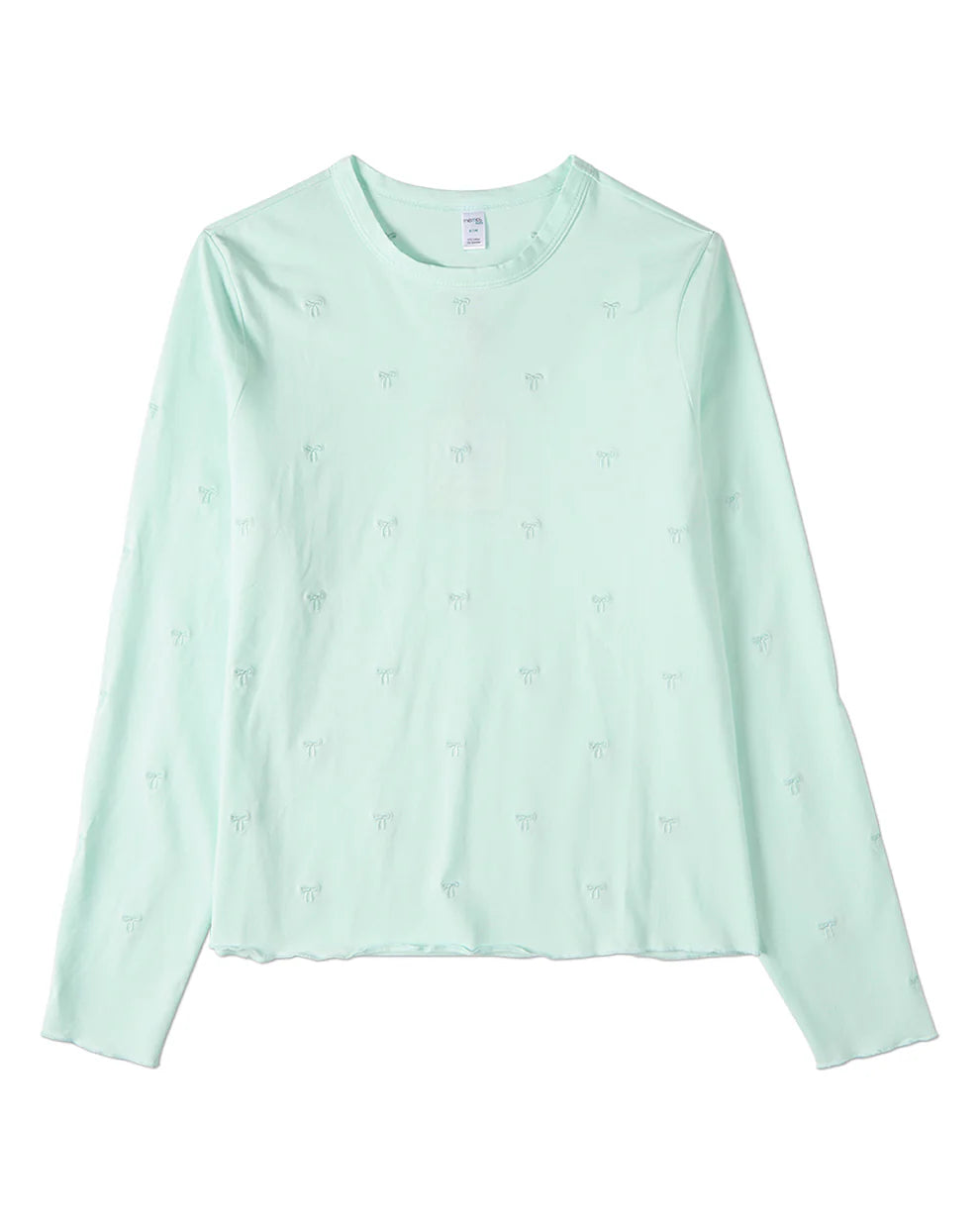 Pre Order! Girls Embroidered All-Over Bows Long-Sleeve T-Shirt