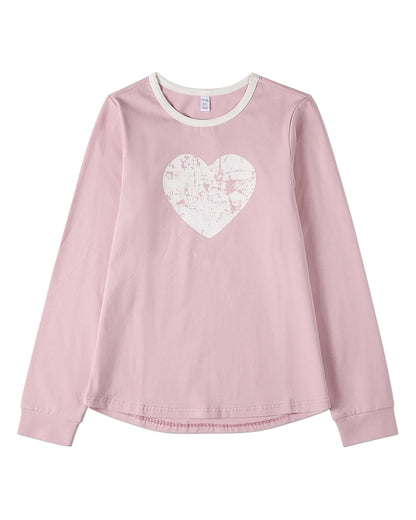 Pre Order! Memoi Distressed Heart Long Sleeve T-Shirt