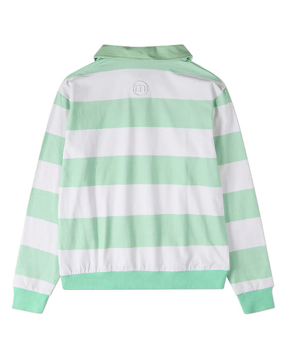 Pre Order! Memoi Summer Flag Striped Long Sleeve Polo Shirt