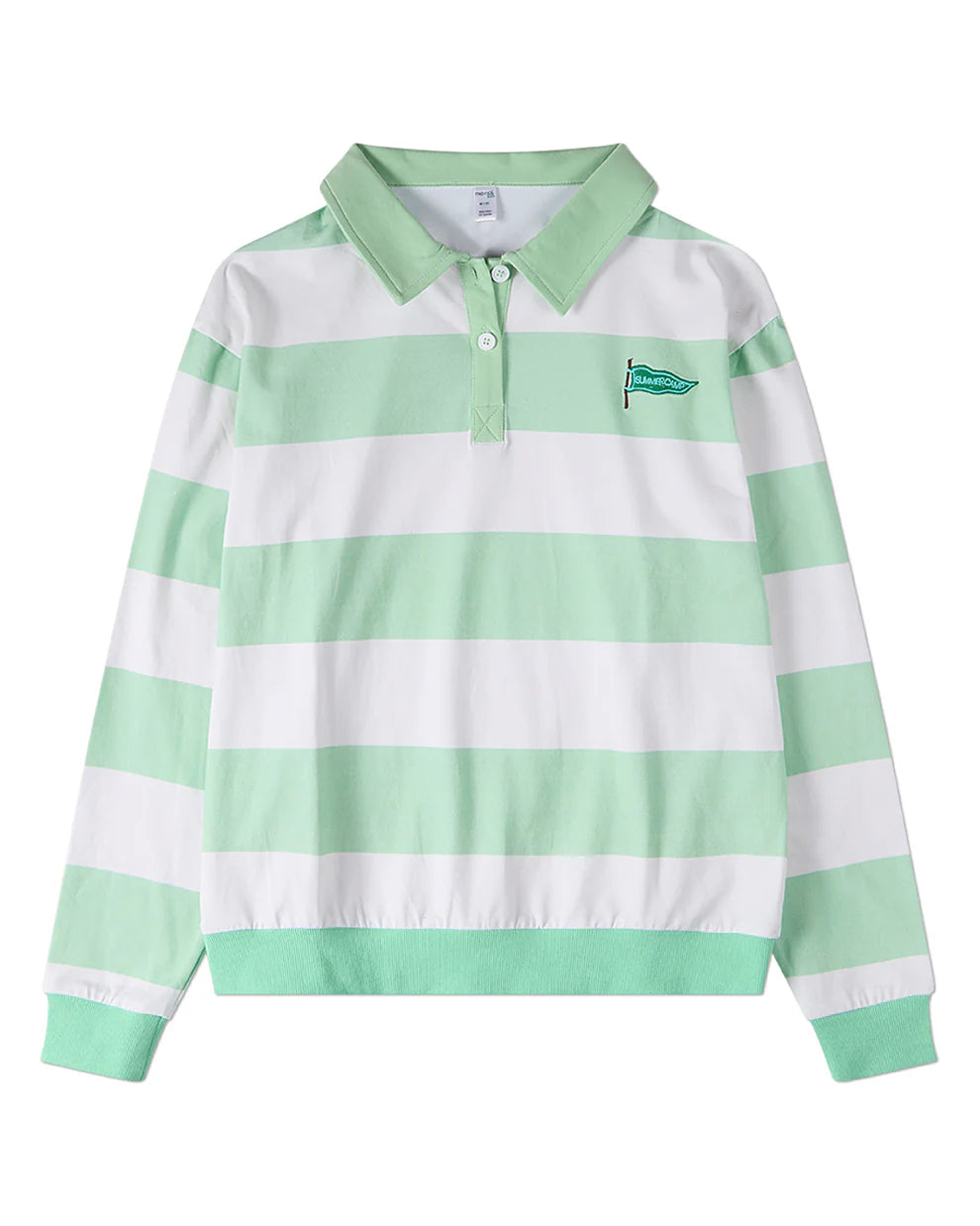 Pre Order! Memoi Summer Flag Striped Long Sleeve Polo Shirt