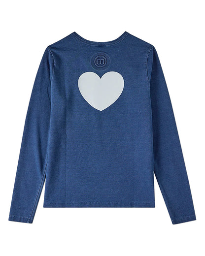 Pre Order! Memoi Denim Graphic Denim Long Sleeve T-Shirt