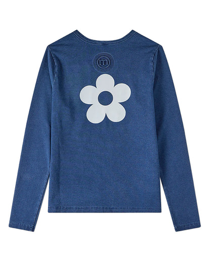 Pre Order! Memoi Denim Graphic Denim Long Sleeve T-Shirt