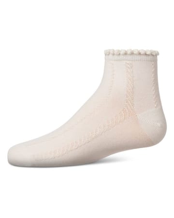 MeMoi Girls' Rope Stitch Anklet Socks