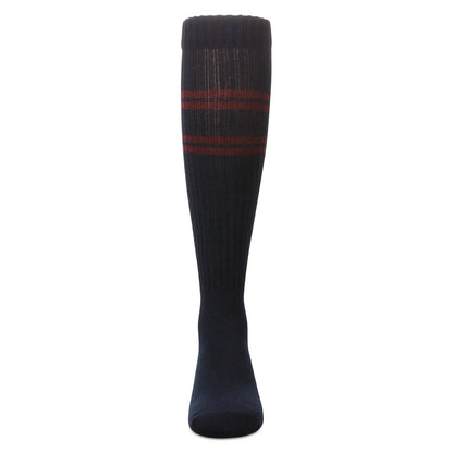 Memoi Ribbed Athletic Stripe Knee High