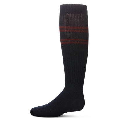 Memoi Ribbed Athletic Stripe Knee High