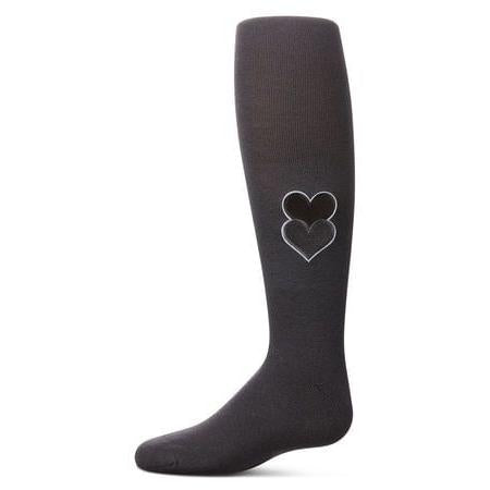 Memoi Double Patch Heart Cotton Tights