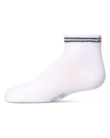 MeMoi Girls' Ziggy Double Ring Cotton Blend Anklet Sock