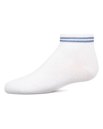 MeMoi Girls' Ziggy Double Ring Cotton Blend Anklet Sock