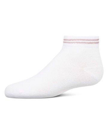 MeMoi Girls' Ziggy Double Ring Cotton Blend Anklet Sock
