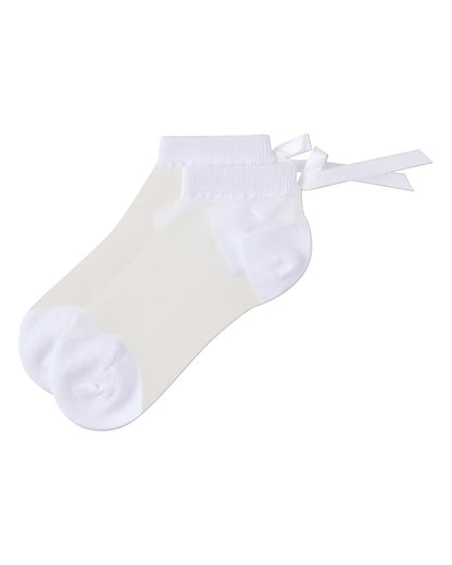 Memoi Sheer Satin Bow Anklet - MKF-6109