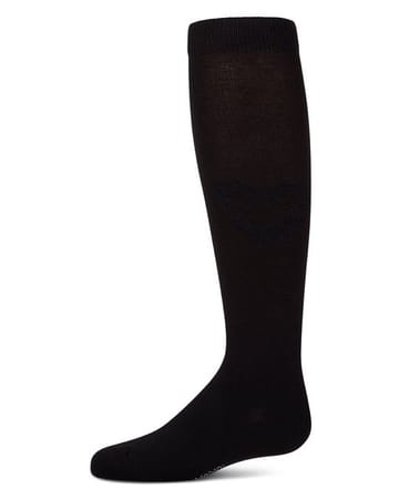 Memoi Girls Cotton-Rich Fuzzy Heart Embellished Knee Sock
