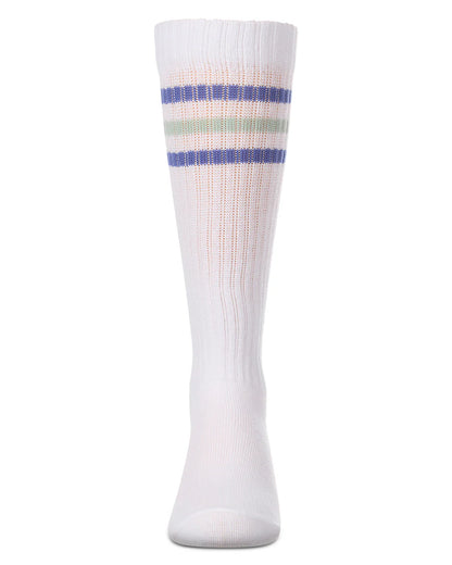 Memoi Triple Stripe Sunshine Knee High - MKF-7224