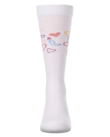Memoi Overlapping Fun Heart Knee High - MKF-7240