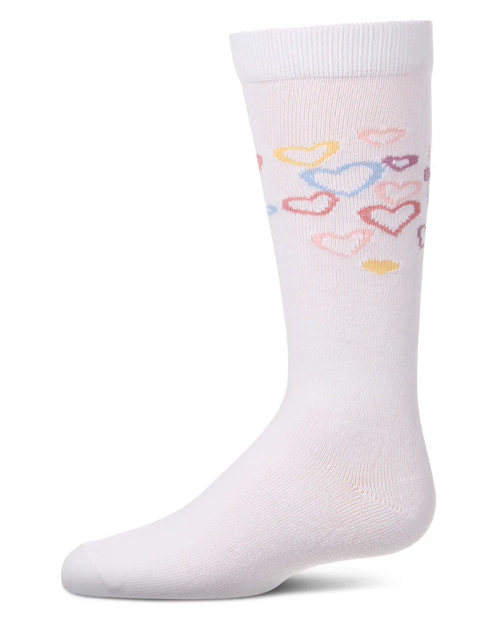 Memoi Overlapping Fun Heart Knee High - MKF-7240