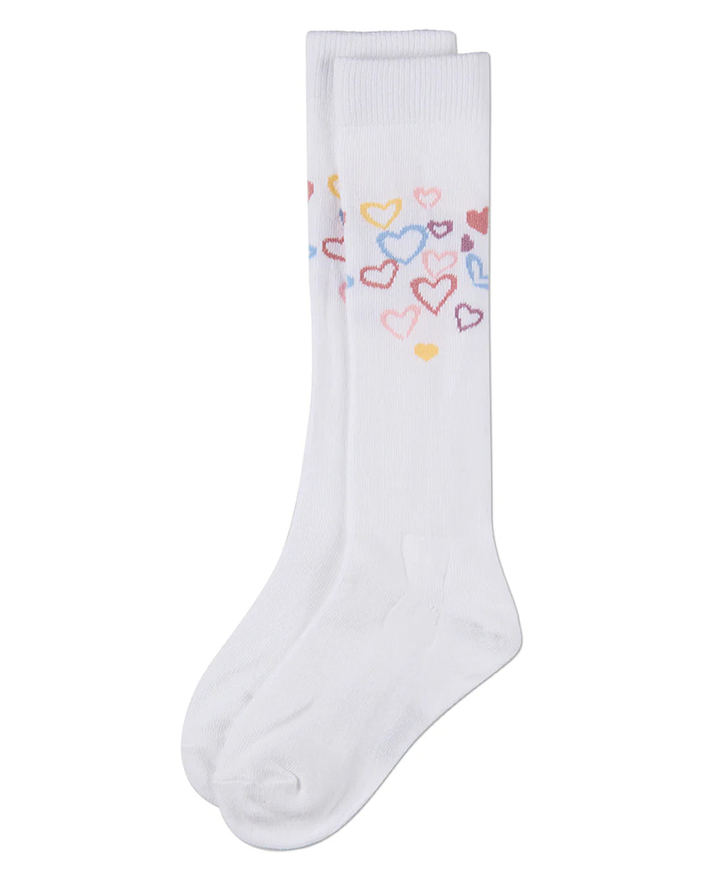 Memoi Overlapping Fun Heart Knee High - MKF-7240