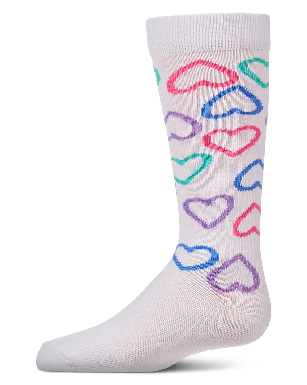 Memoi All Over Heart Knee High Sock MKF-7246