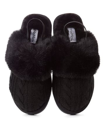 Memoi Cable Plush Slipper - MKS-0038