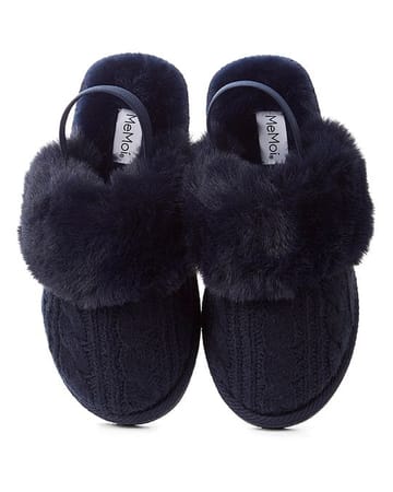 Memoi Cable Plush Slipper - MKS-0038