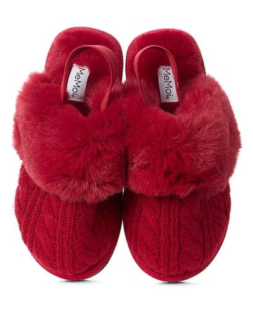 Memoi Cable Plush Slipper - MKS-0038