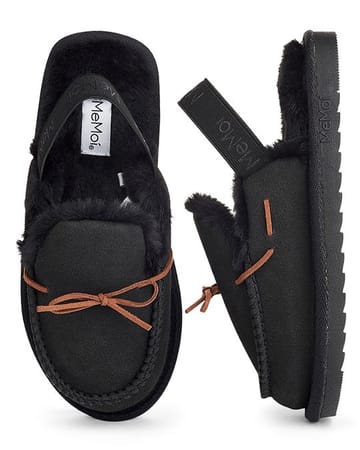 Memoi Suede Bow Slipper - MKS-0039
