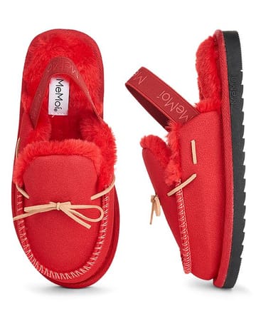 Memoi Suede Bow Slipper - MKS-0039