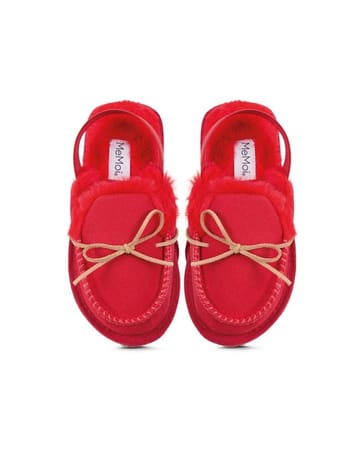 Memoi Suede Bow Slipper - MKS-0039