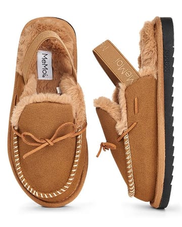 Memoi Suede Bow Slipper - MKS-0039