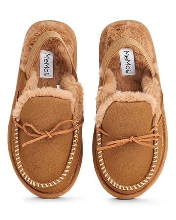 Memoi Suede Bow Slipper - MKS-0039