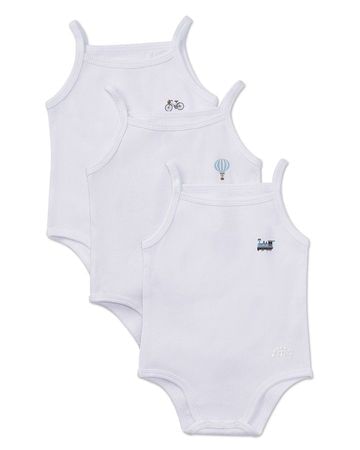 Ribbed On The Move Boys Bodysuits 3 Pack