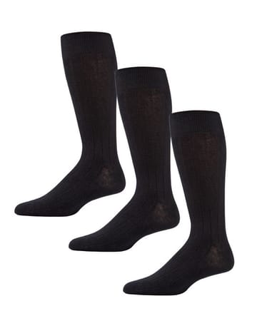 MeMoi Men's Classic Wide Ribbed Crew Socks 3-Pack mm-450