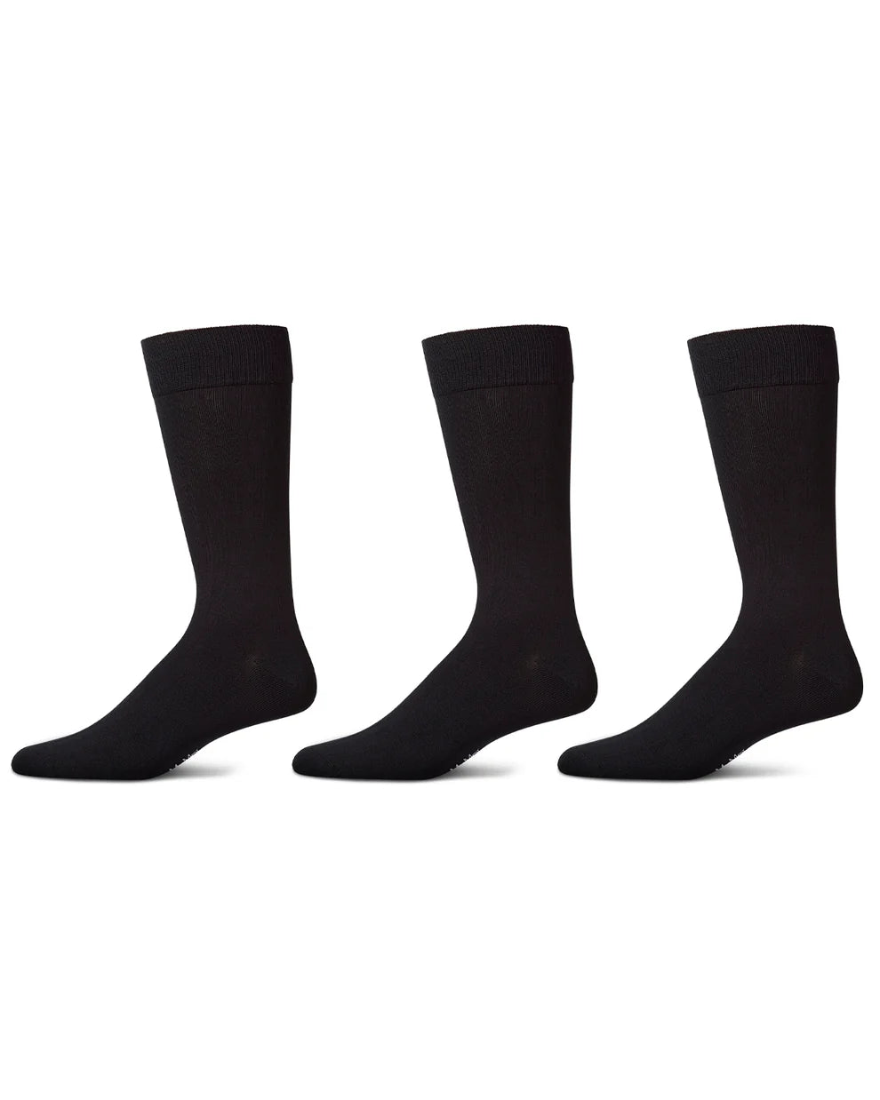 MeMoi Men's 3 Pair Pack Flat Knit Mercerized Cotton Crew Socks mm-470